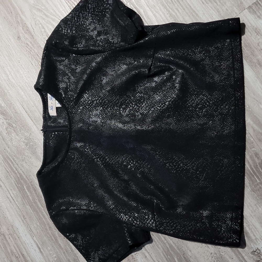 She + Sky faux snake crop top